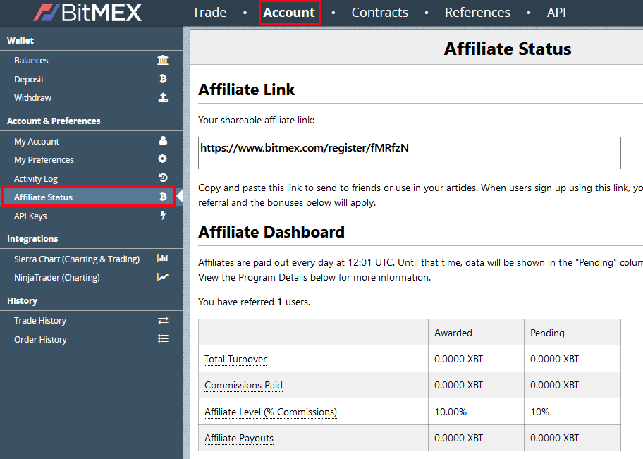 BitMEX-hänvisningskod