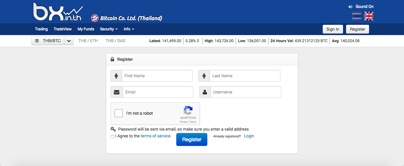 registrera nytt konto i bx thailand