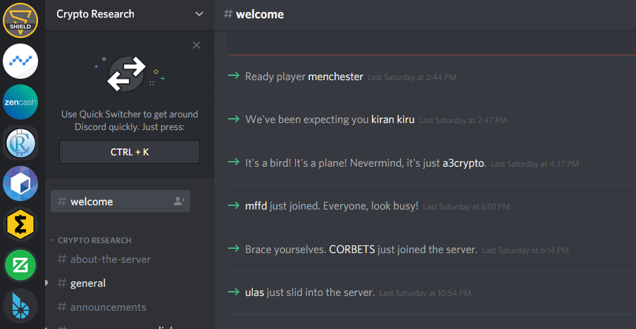 Discord grupp kryptodiskussion