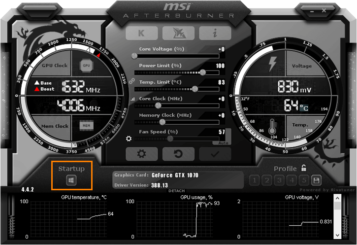 MSI Afterburner automātiskā palaišana