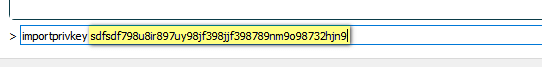 importējot seifa privātās atslēgas