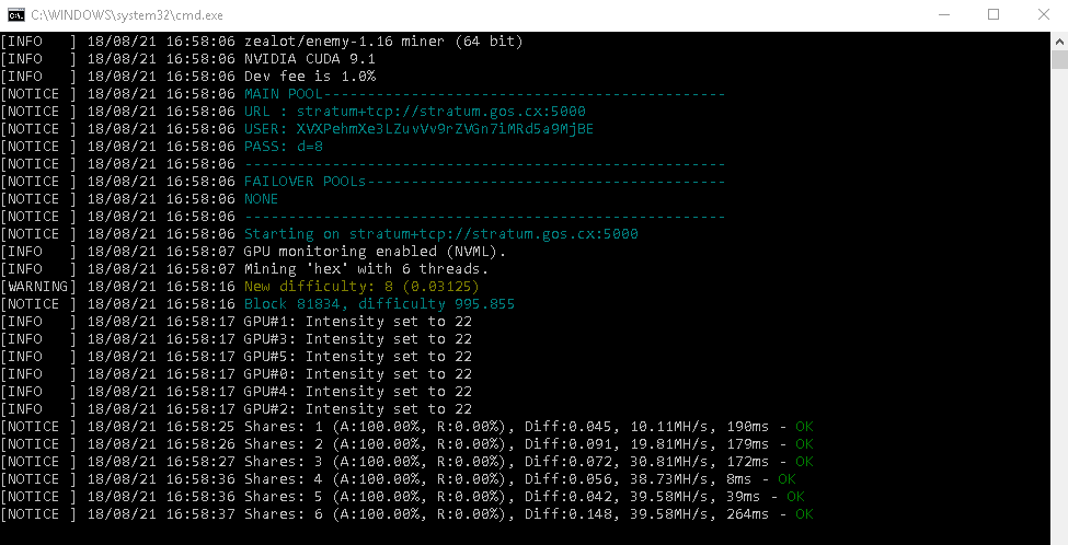 การขุด XDNA และ HEX