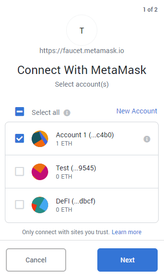 การเชื่อมต่อ metamask