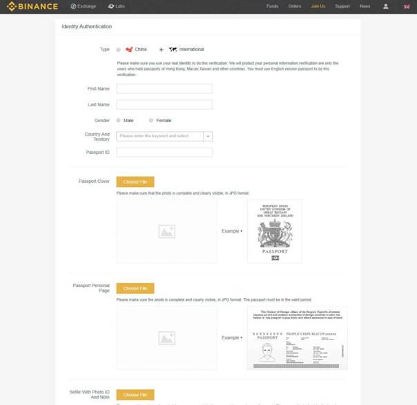 Binance-kontoinställning