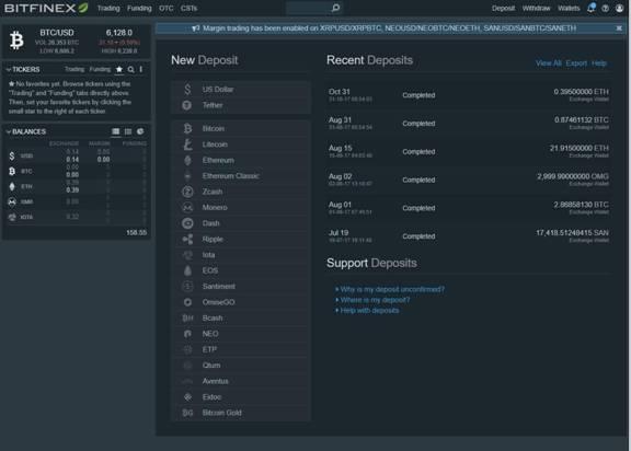 Bitfinex insättning