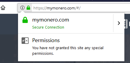 MyMonero URL การเชื่อมต่อที่ปลอดภัย