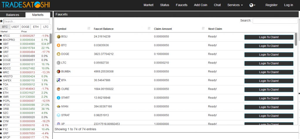 Tradesatoshi musluk