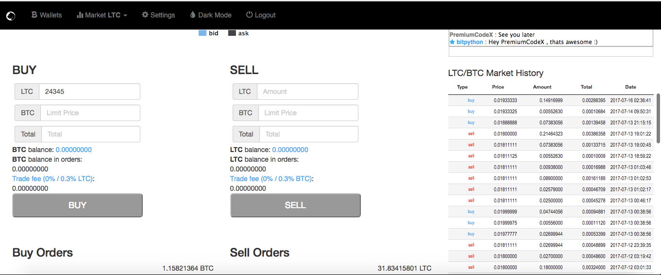 mua hoặc bán tại TuxExchange