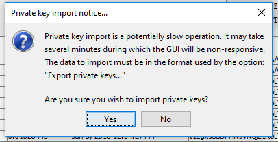 Уведомление об импорте закрытого ключа