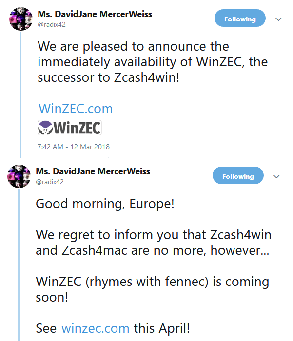 Объявление WinZEC